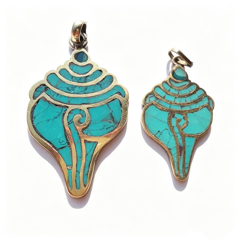 Ethnic Fashion Com - Amuleto Tibetano in Ottone con Intarsi