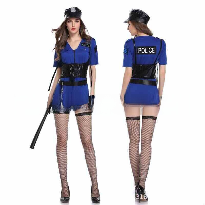 Ethnic Wear Fashion Brand - Costume da Poliziotta di Halloween, Trucco