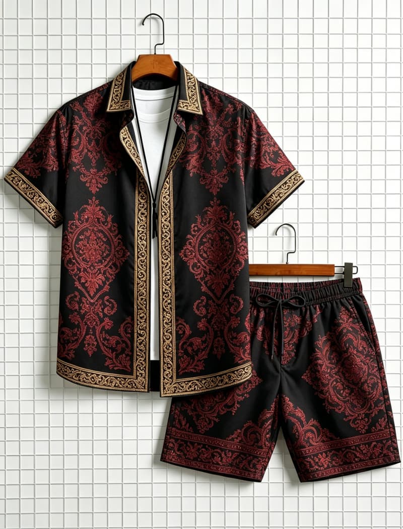 Ethnic Fashion - Completo da uomo con camicia a