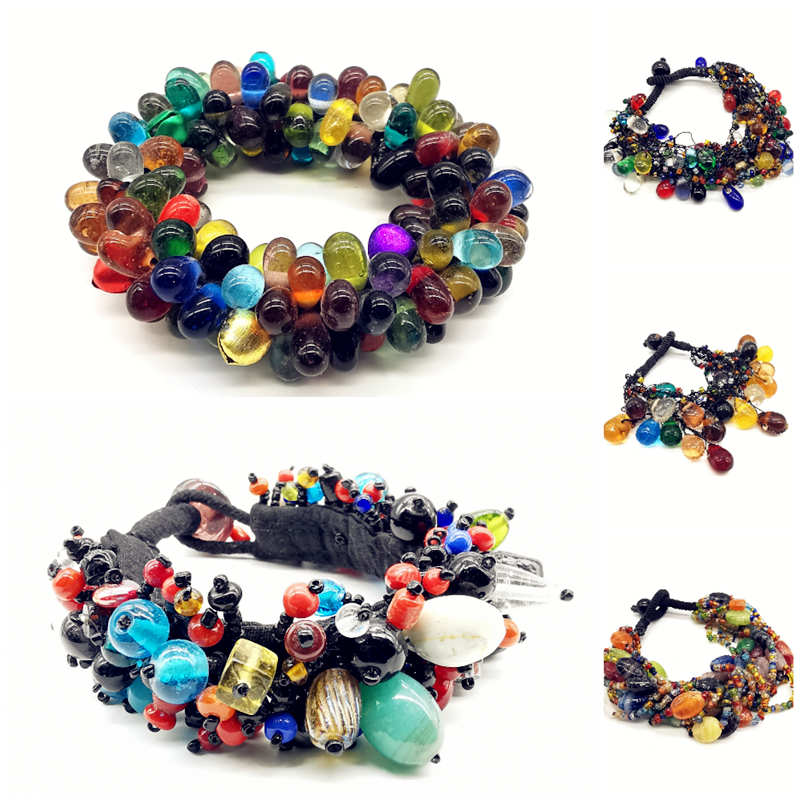 Ethnic Fashion Com - Bracciale con perline di vetro vecchio