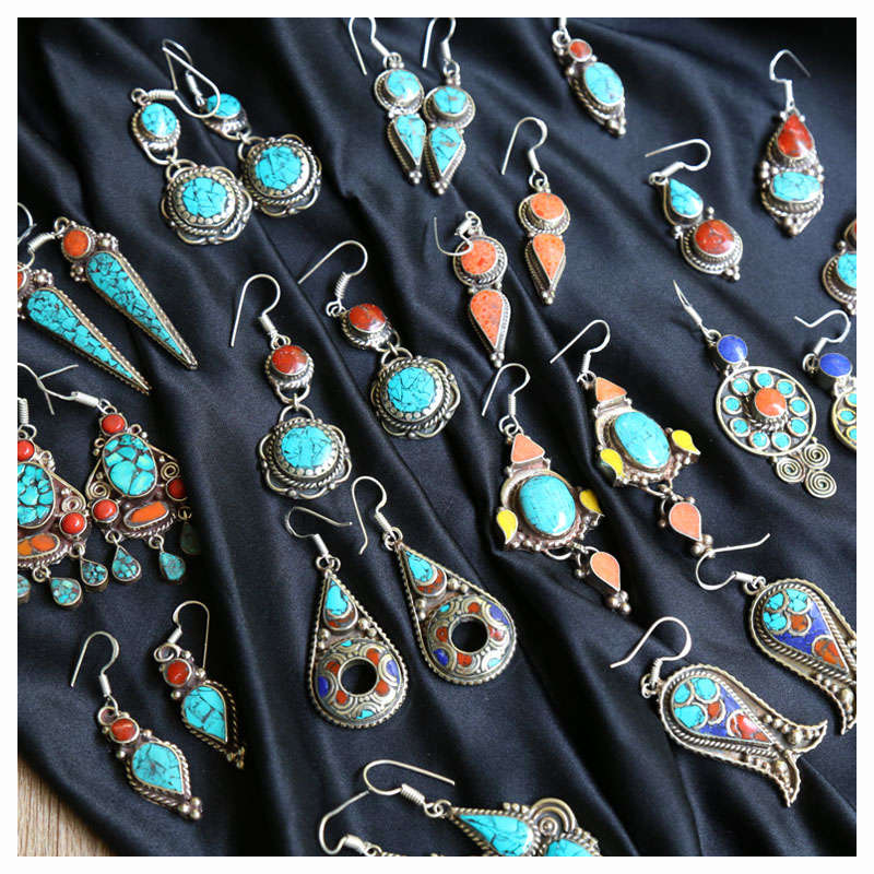 E007 Coppia di orecchini a man - Ethnic Fashion Com recensione e prezzo